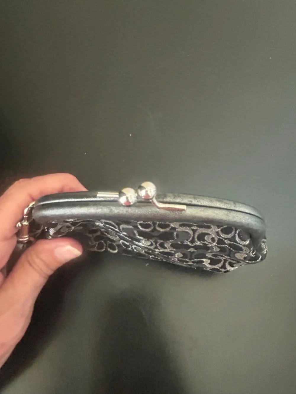 Coach Optic Signature Lurex Kisslock Pouch. Vintage.